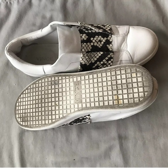 Vince Sneakers 8.5 Snakeskin White Leather Slip On - Picture 8 of 8